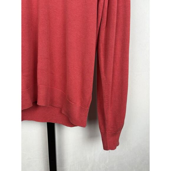 Brooks Brothers 346 Silk Blend V-Neck Pullover Sweater L Red Orange Classic - Picture 4 of 10